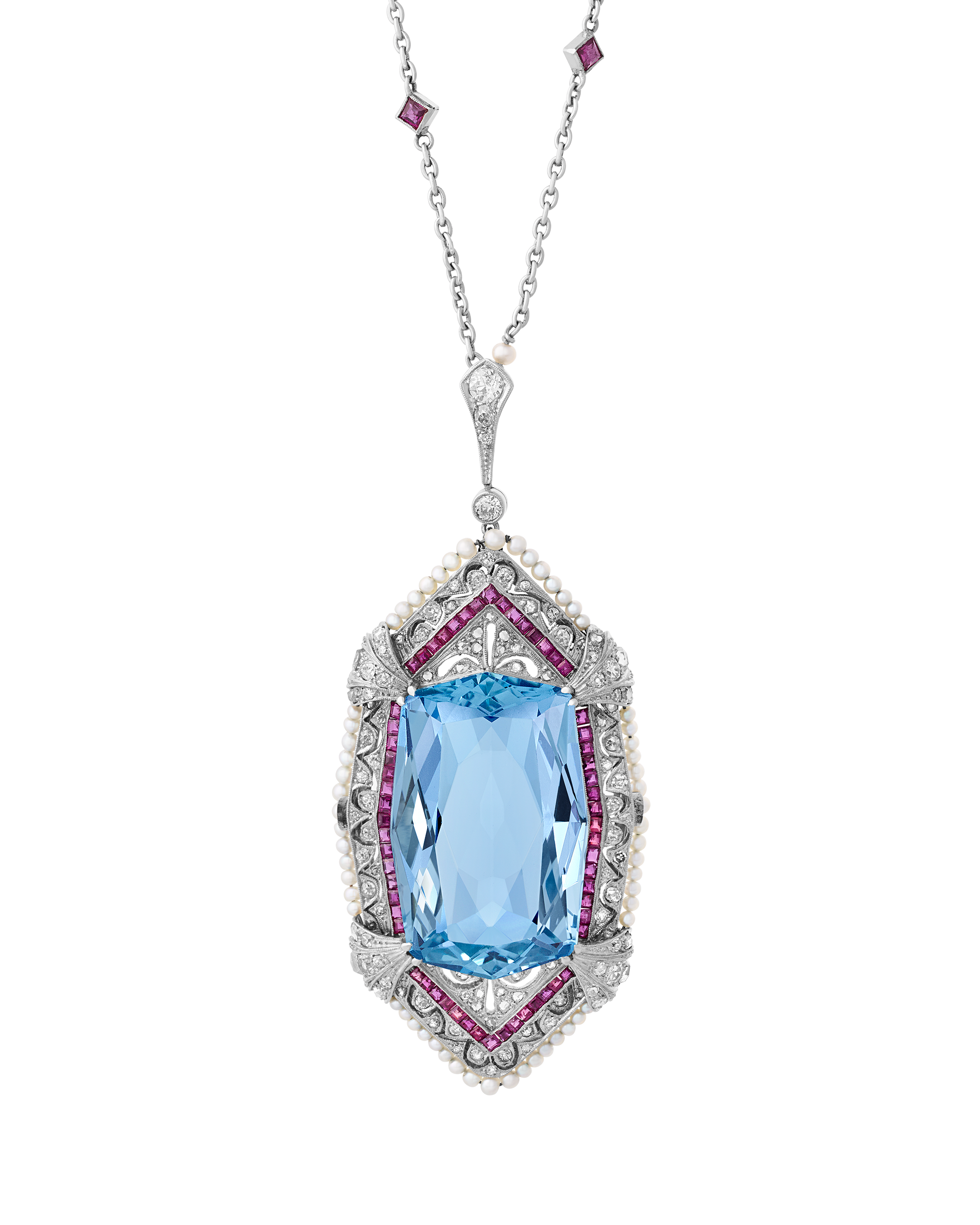 Tiffany & Co. Aquamarine Pendant Necklace, 40.00 carats