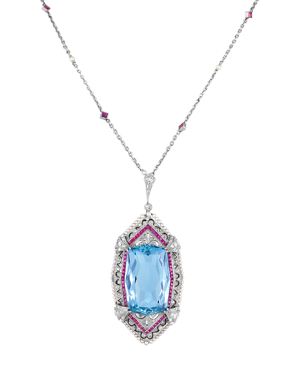 Tiffany & Co. Aquamarine Pendant Necklace, 40.00 carats