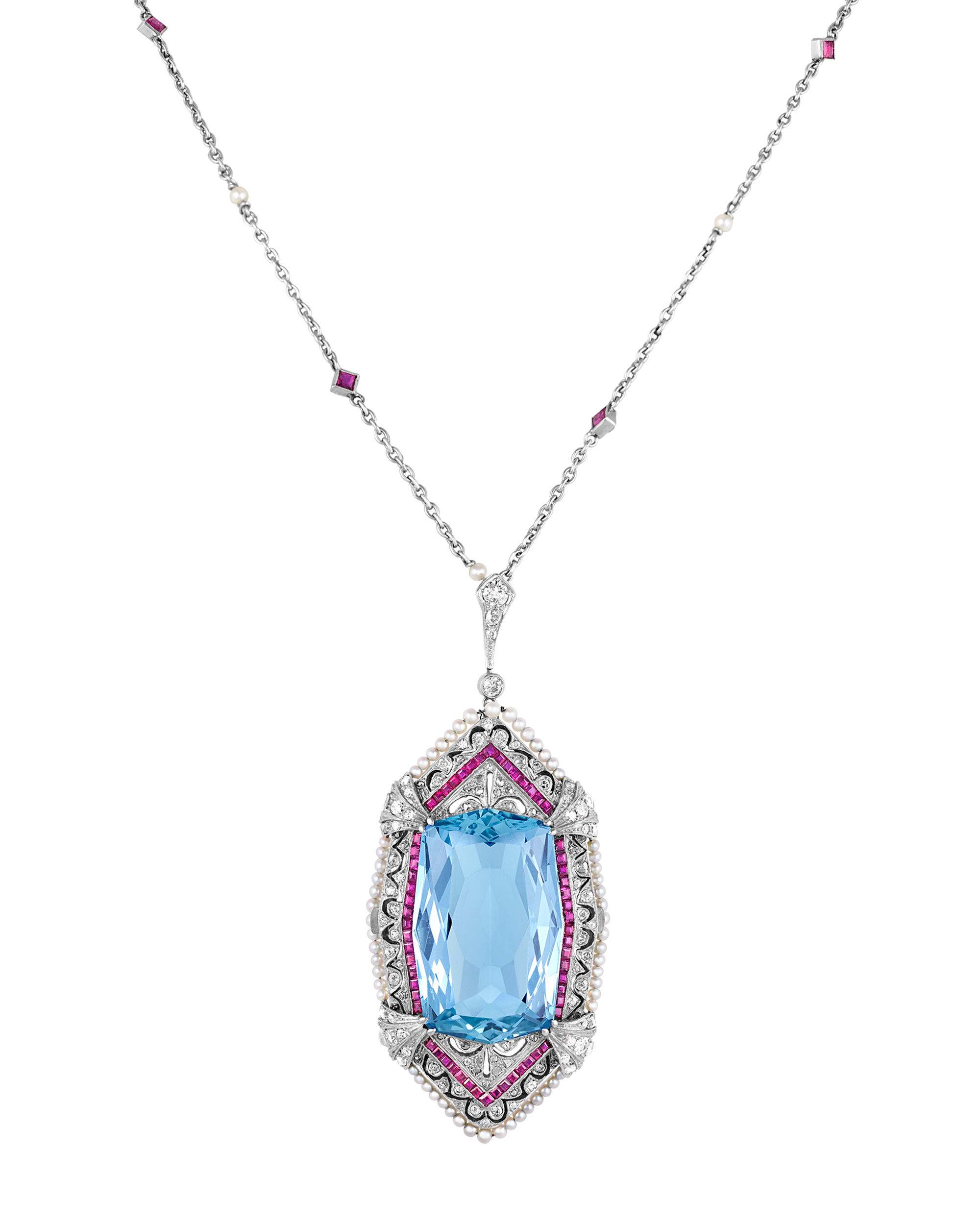 Tiffany & Co. Aquamarine Pendant Necklace, 40.00 carats