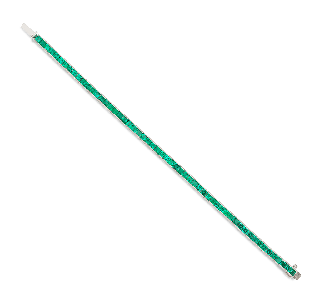Emerald Tennis Bracelet, 7.58 Carats