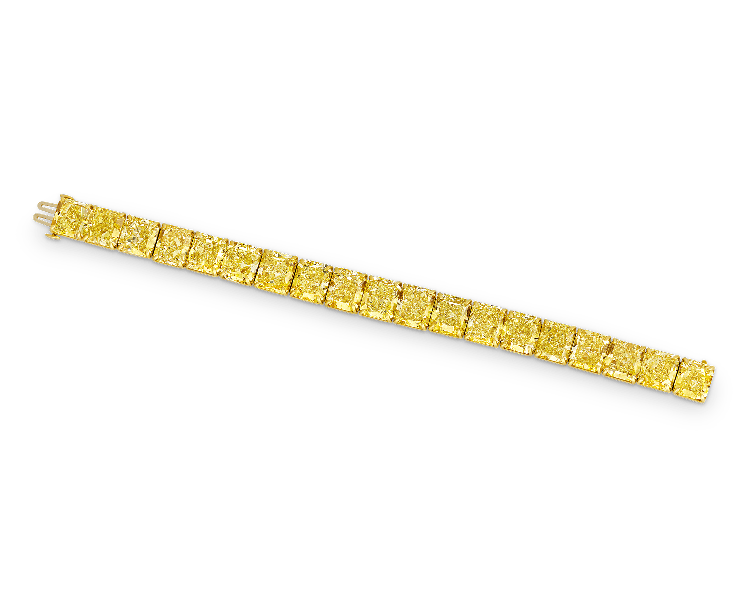 Fancy Intense Yellow Diamond Bracelet, 102.04 Carats