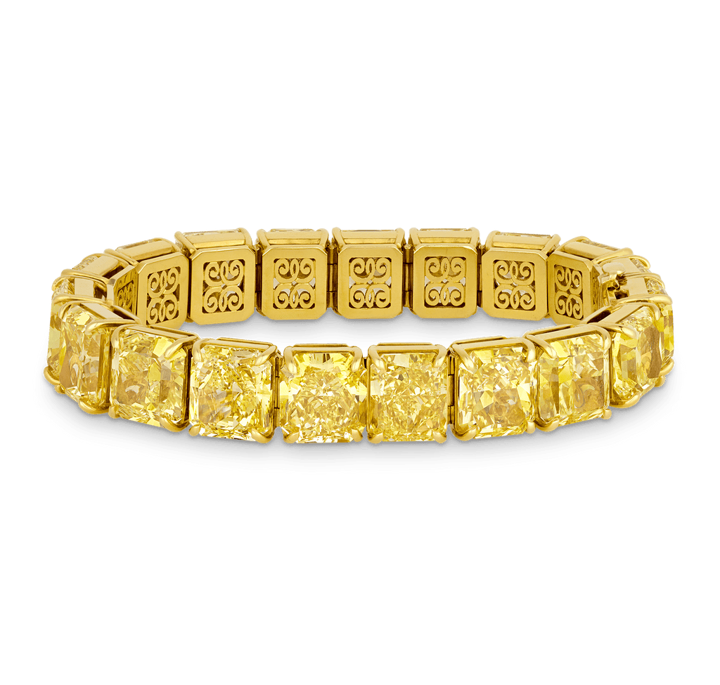 Fancy Intense Yellow Diamond Bracelet, 102.04 Carats