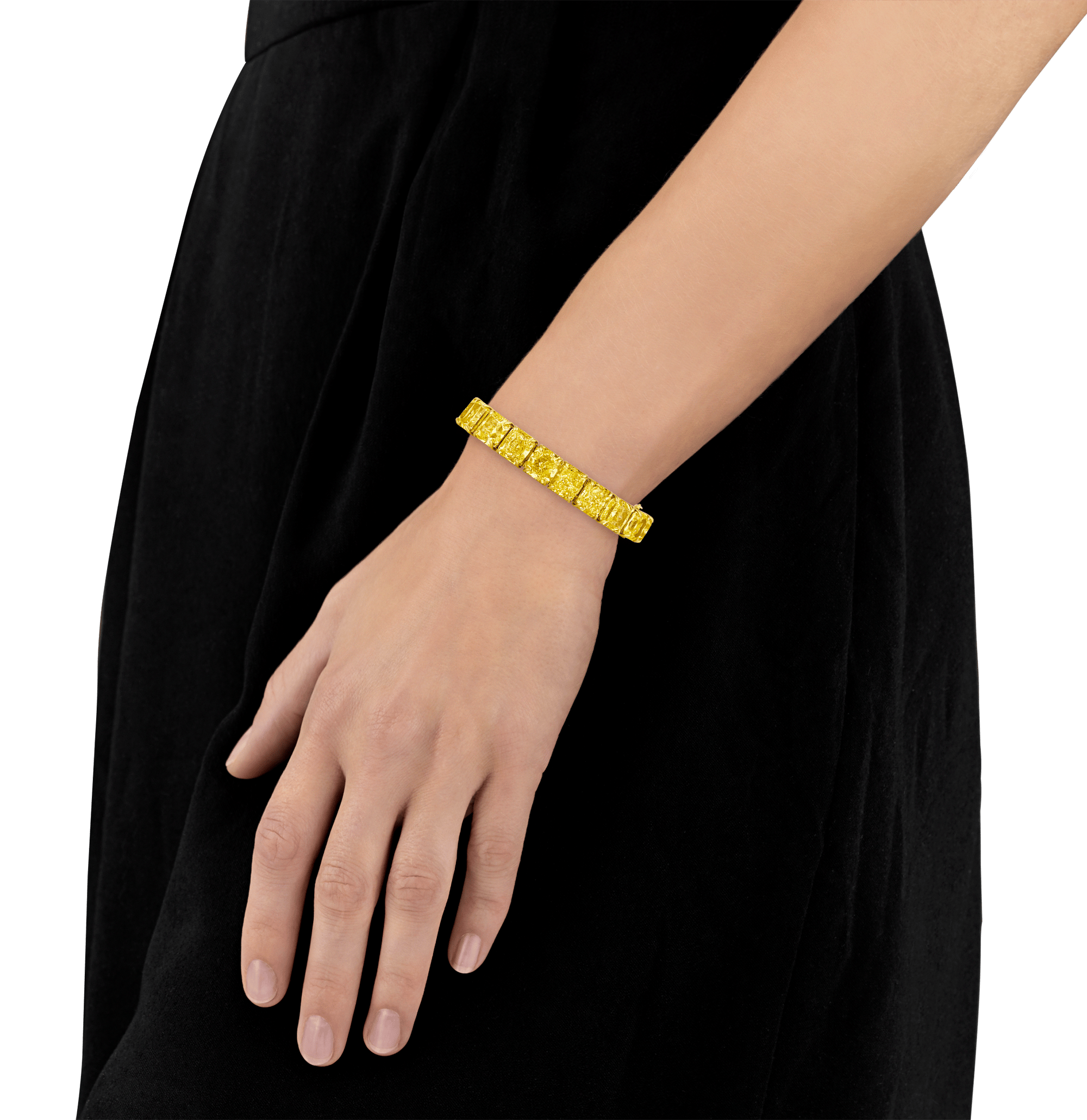 Fancy Intense Yellow Diamond Bracelet, 102.04 Carats