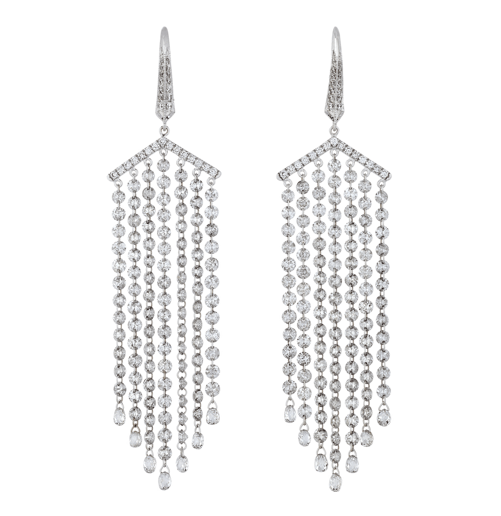 Diamond Chandelier Earrings, 9.96 Carats