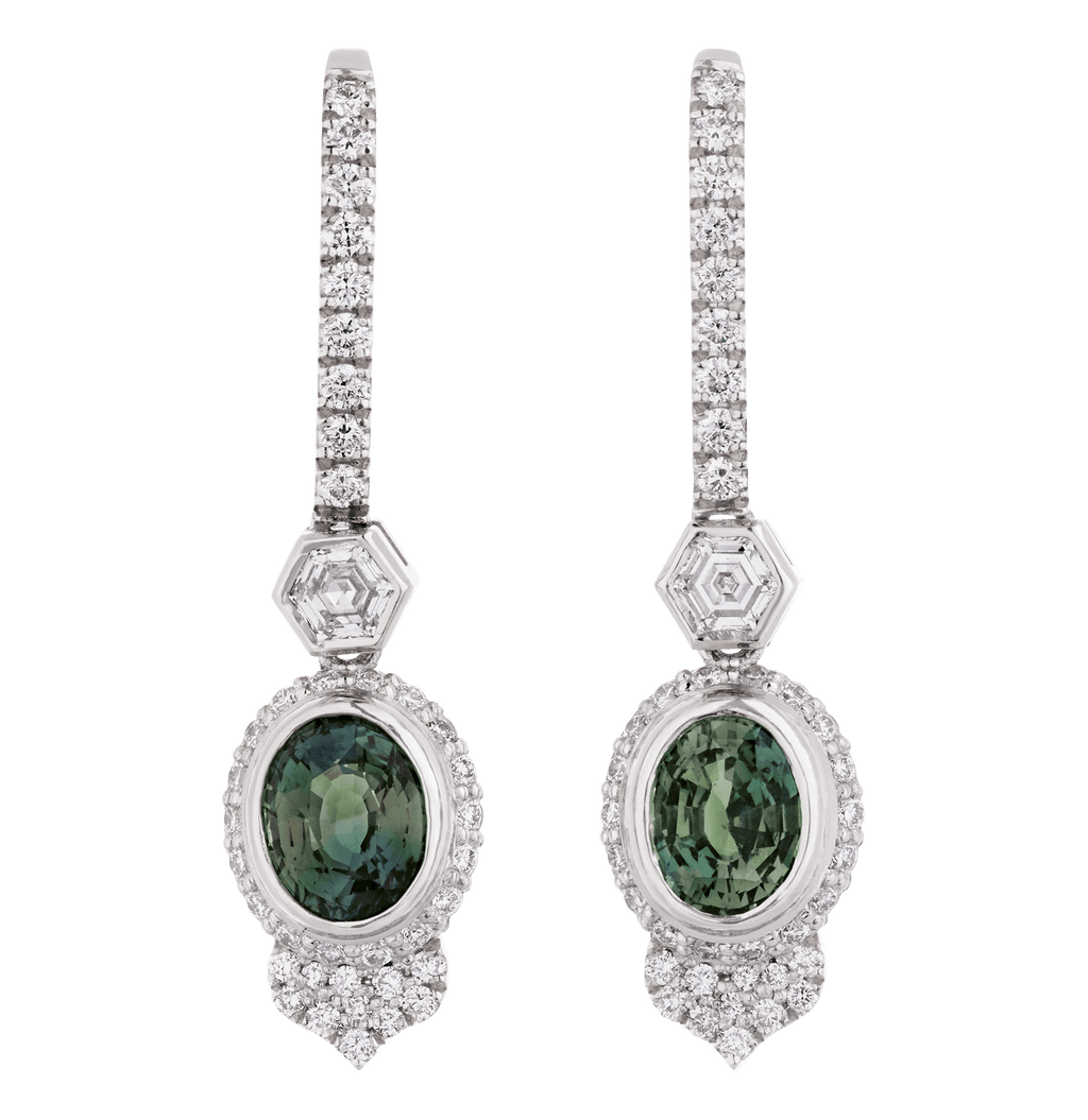 Color-Change Alexandrite Earrings, 2.94 Carats