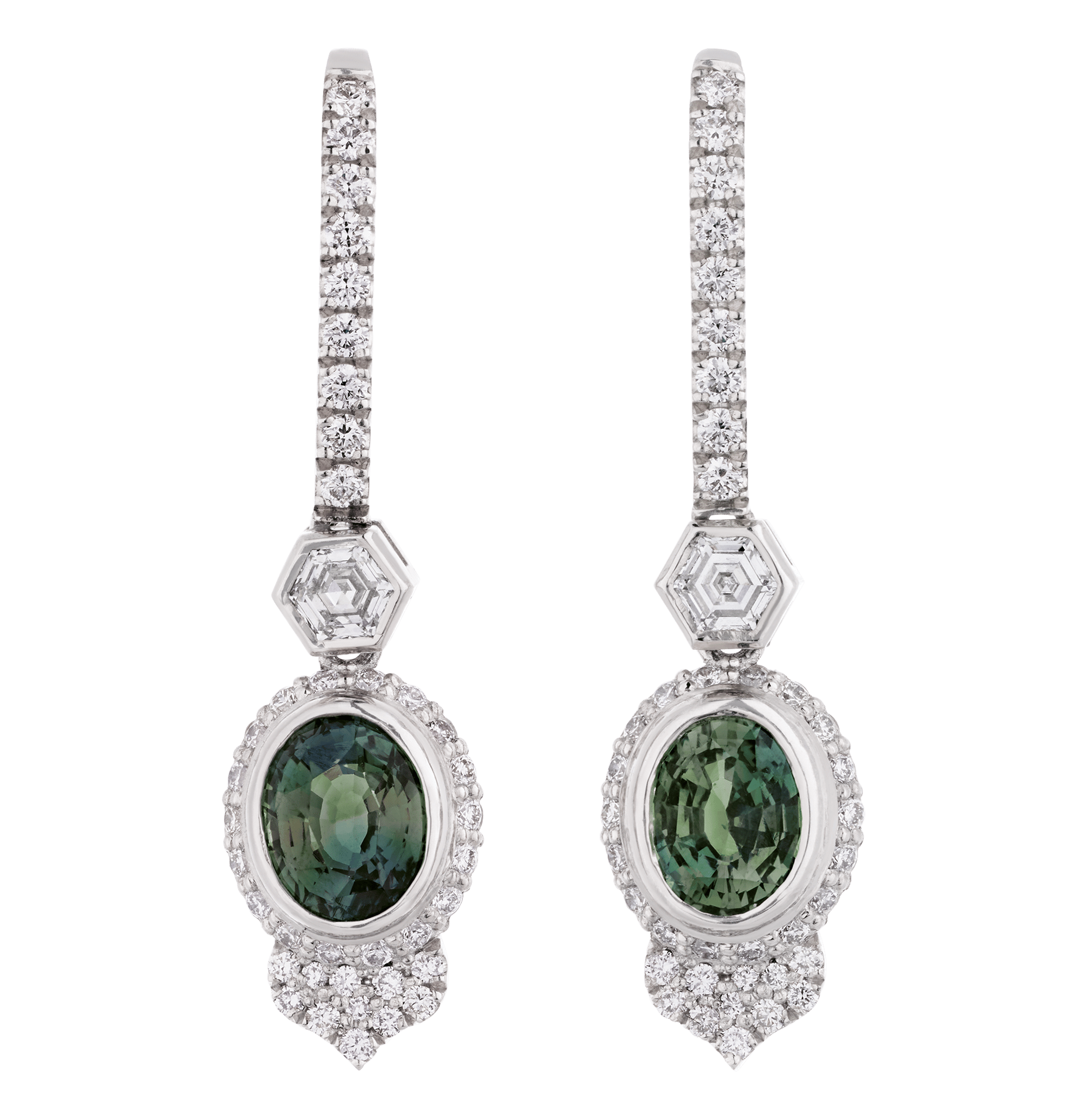 Color-Change Alexandrite Earrings, 2.94 Carats