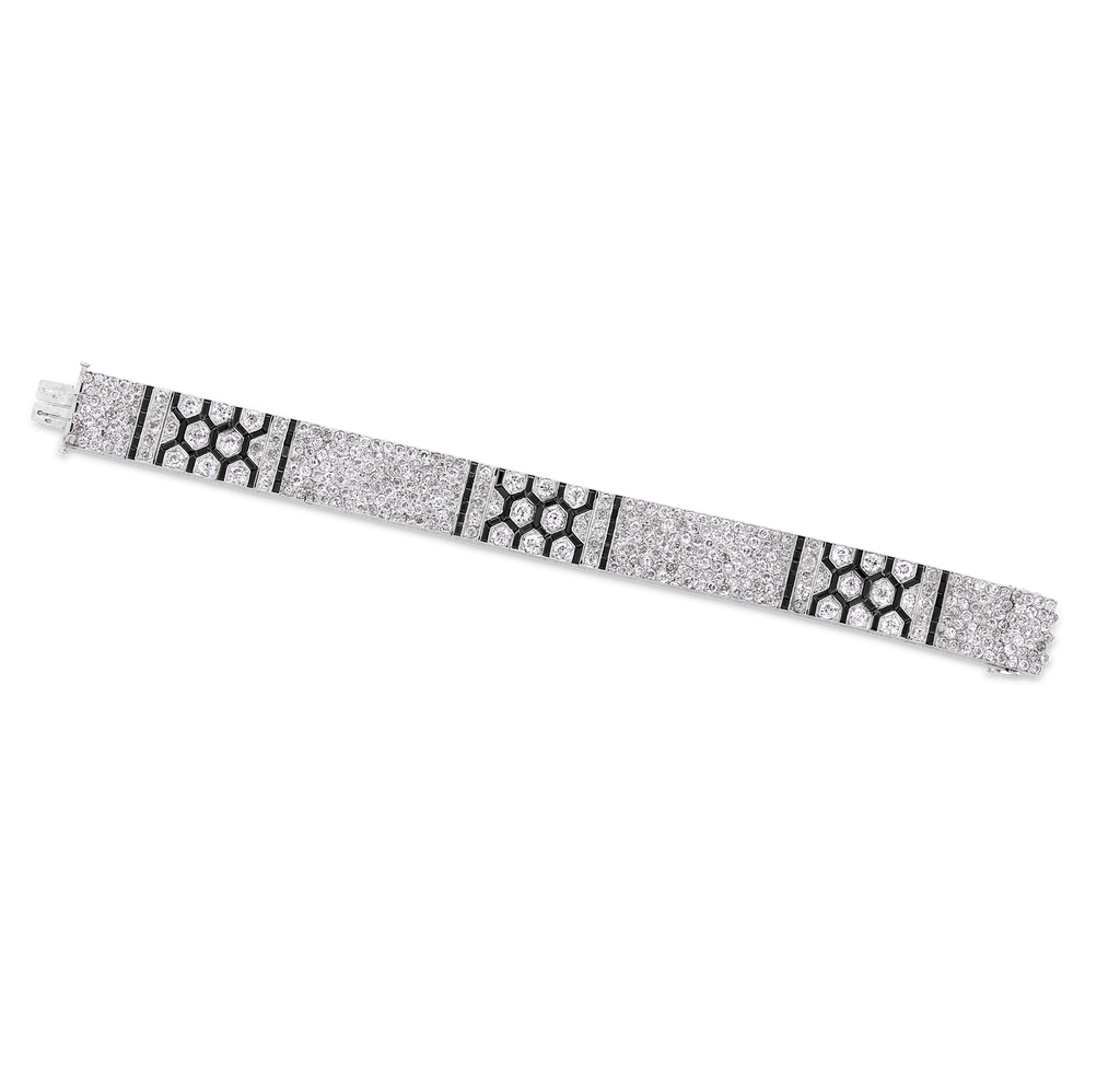 Art Deco Diamond and Onyx Bracelet