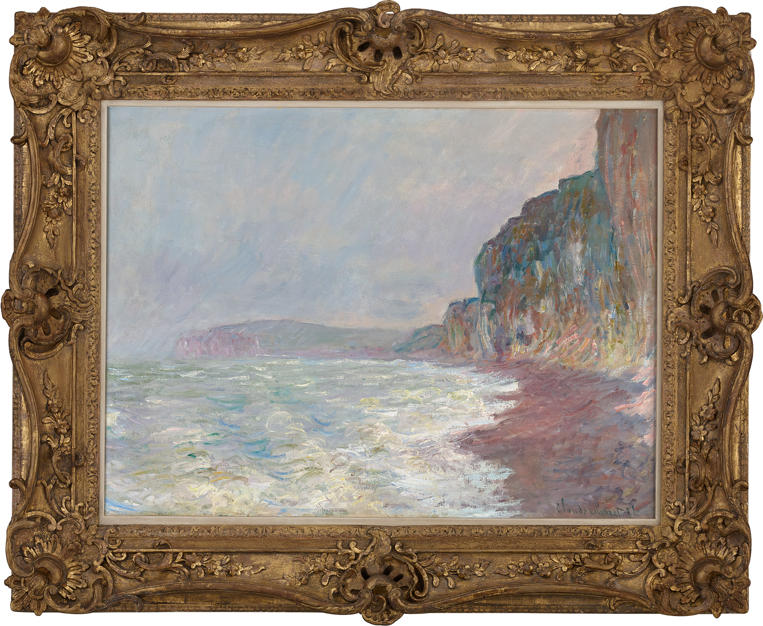 Falaises, temps gris by Claude Monet