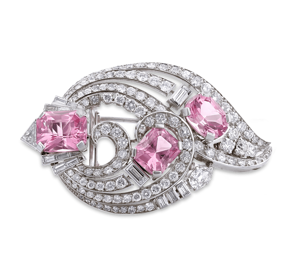 Convertible Diamond and Morganite Bracelet and Brooch