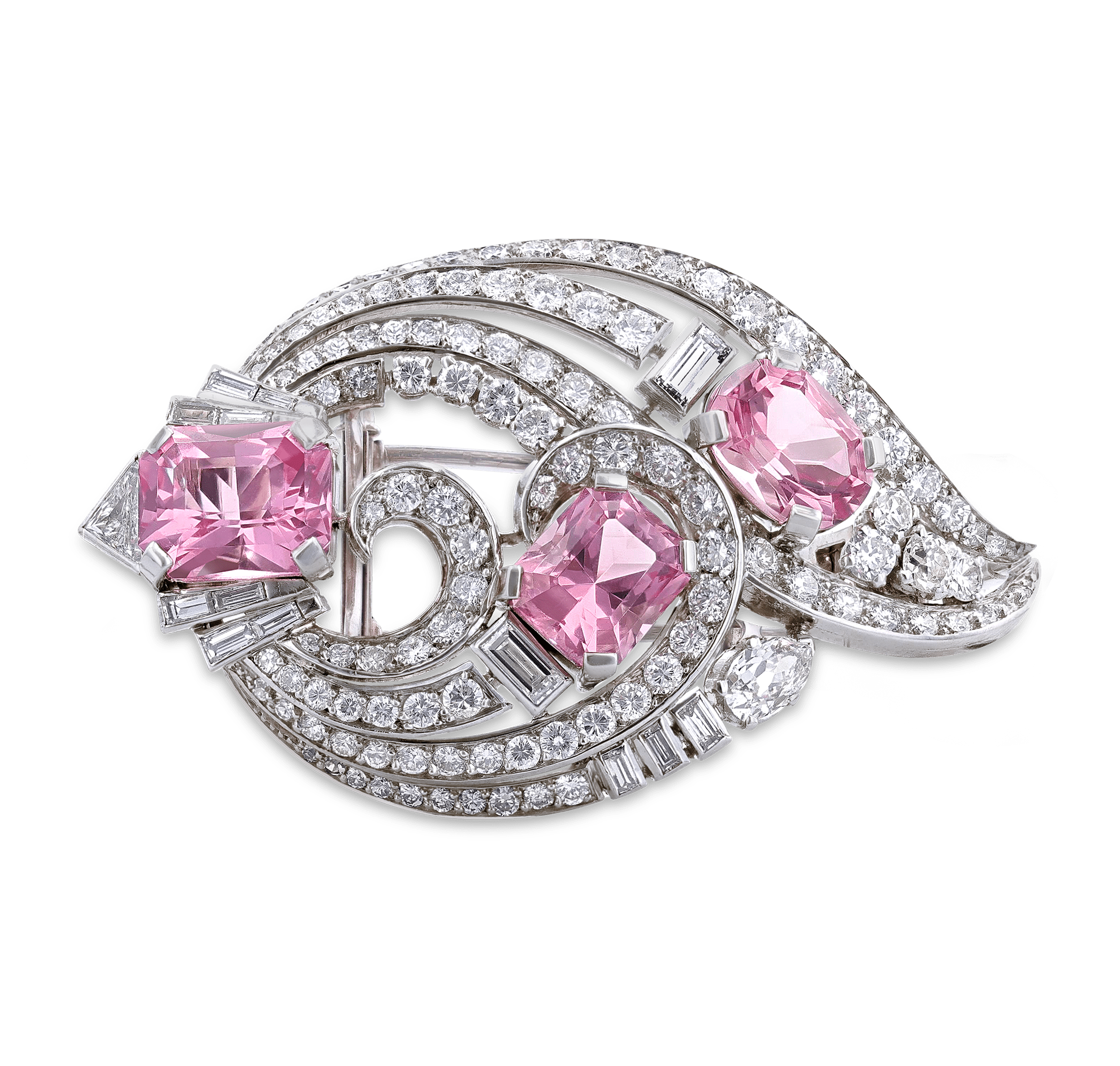 Convertible Diamond and Morganite Bracelet and Brooch