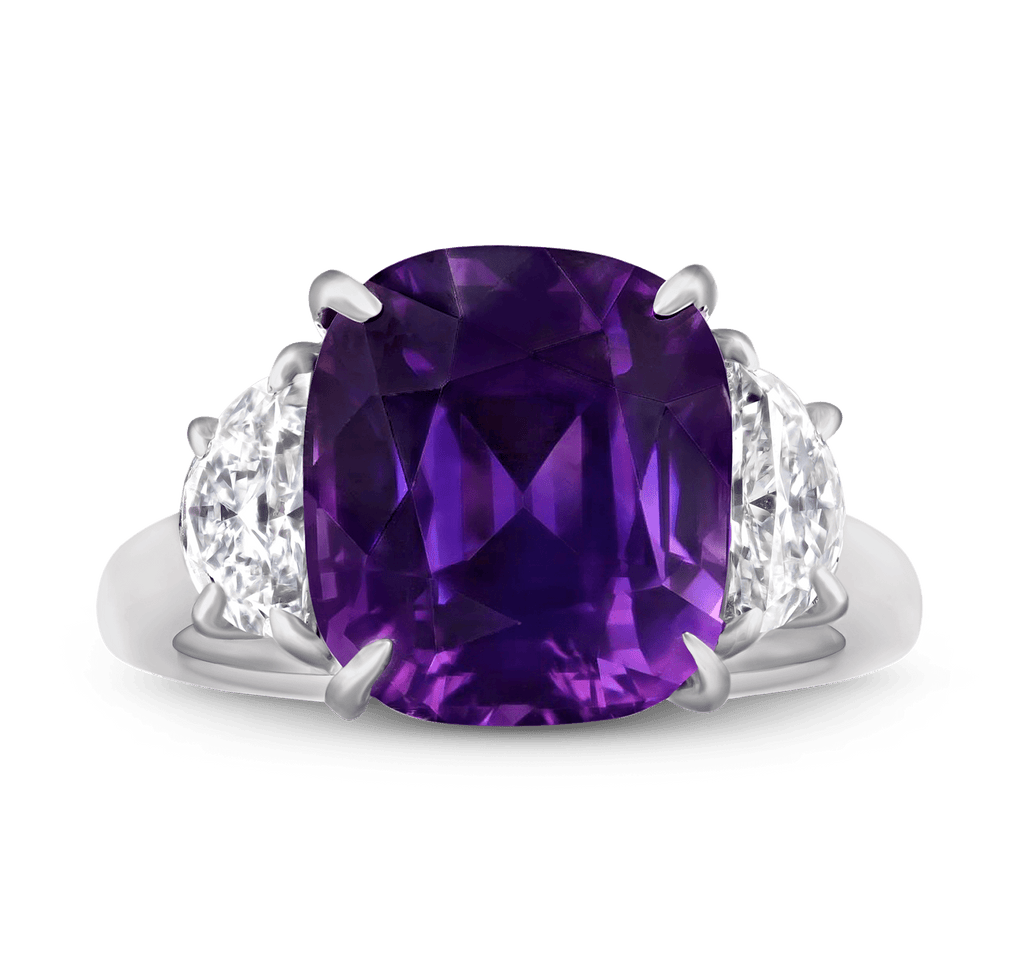 Purple Ceylon Sapphire Ring, 9.23 Carats