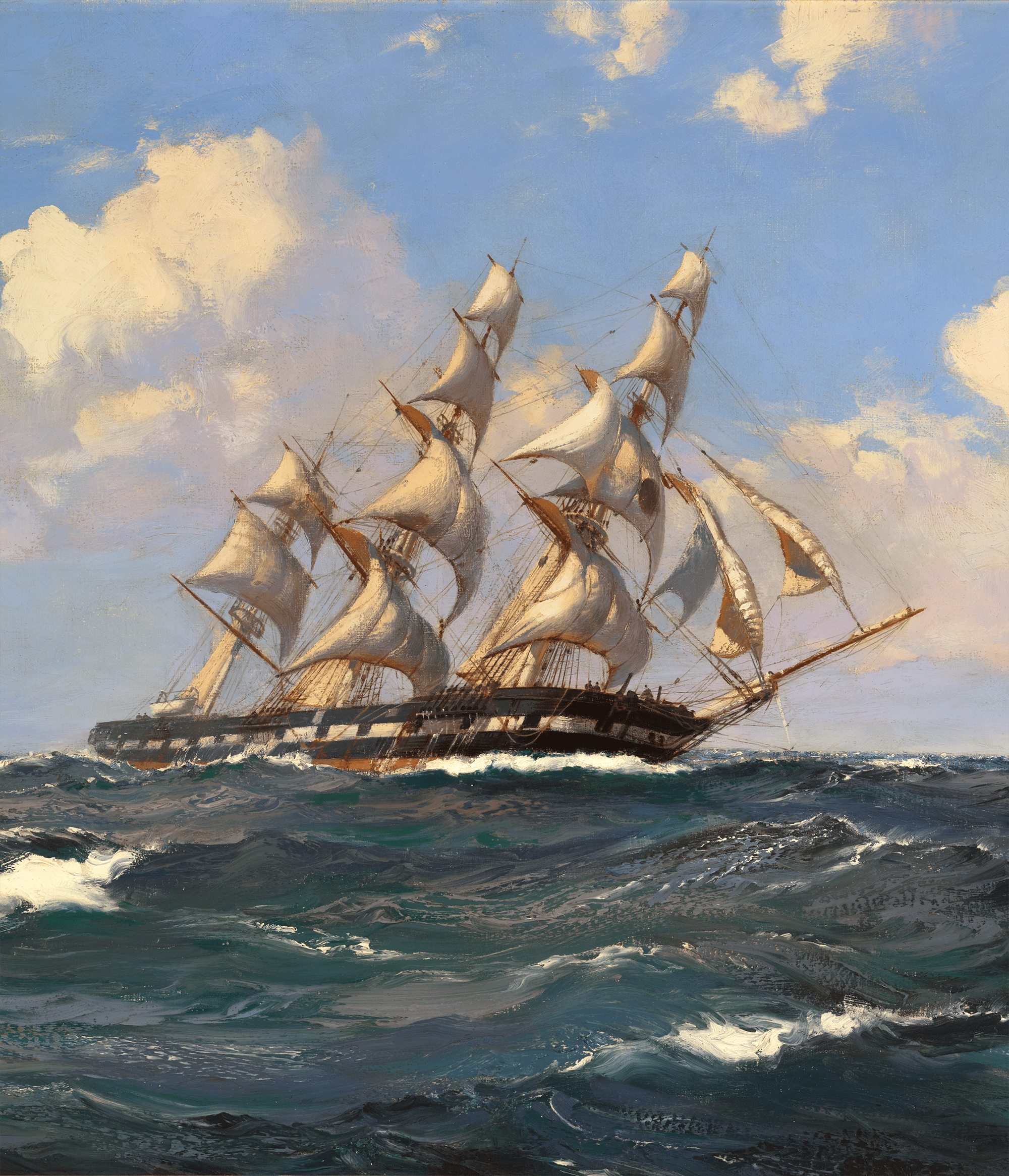 The Atlantic Packet Albion of the Black Ball Line by Montague Dawson