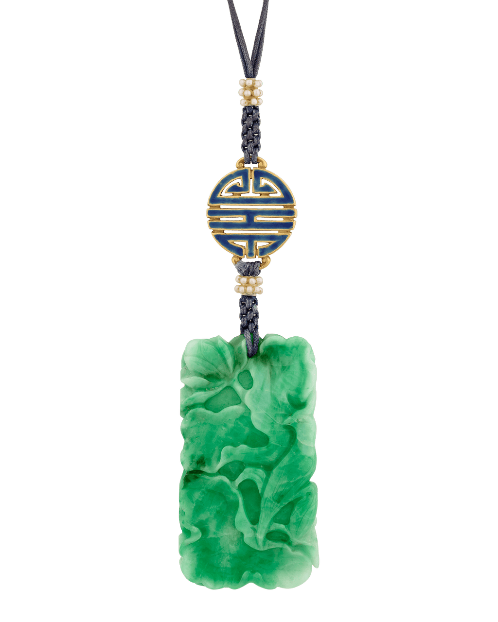 Louis Comfort Tiffany Jadeite and Enamel Pendant Necklace