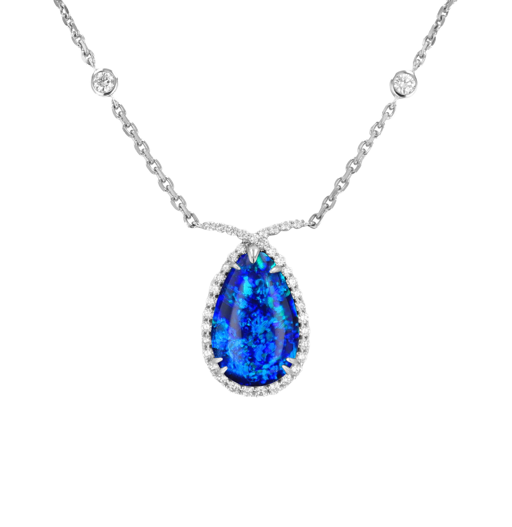 Black Opal Necklace, 18.89 Carats