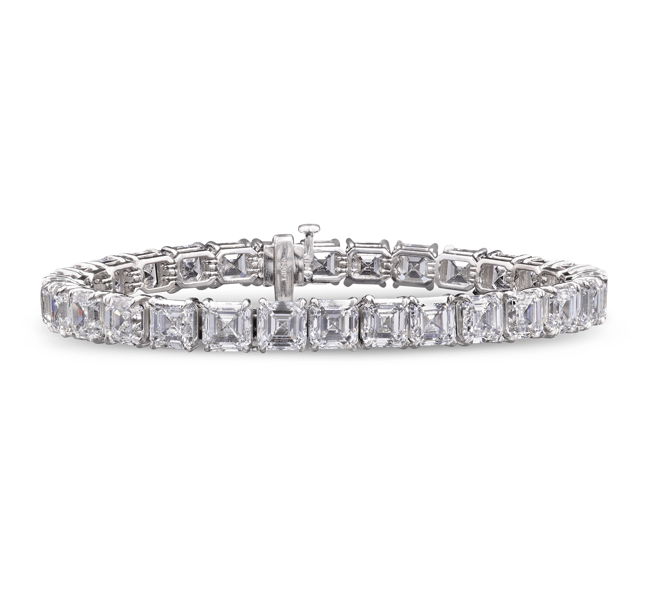 Asscher Cut Diamond Line Bracelet, 30.12 Carats