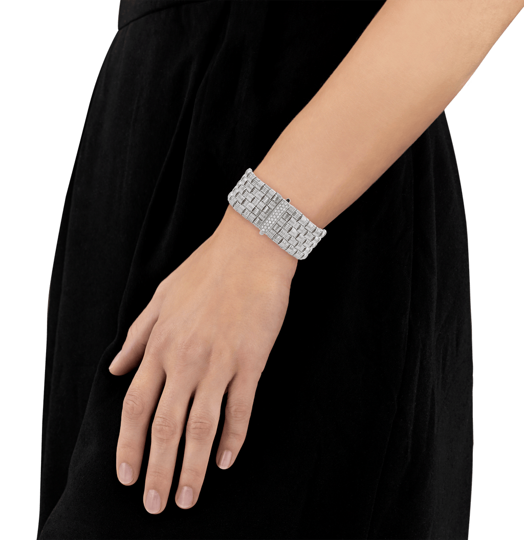 Roberto Coin White Gold and Diamond Mesh Bracelet