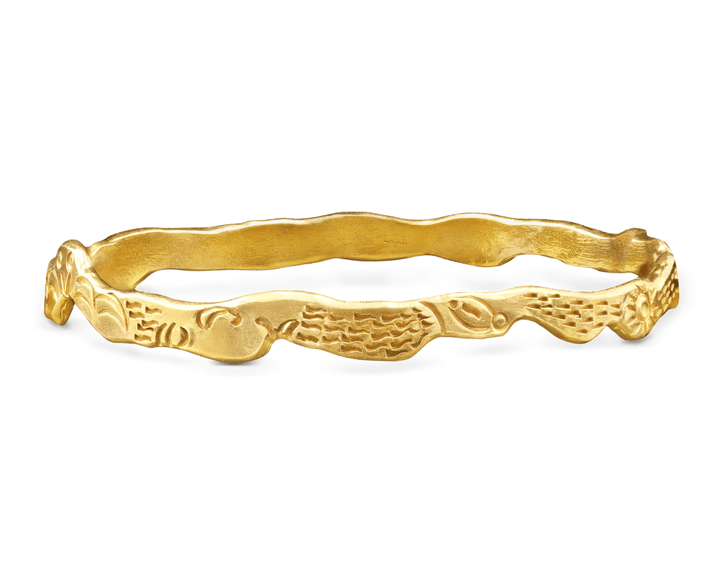 Jean Mahie Carved Gold Bracelet