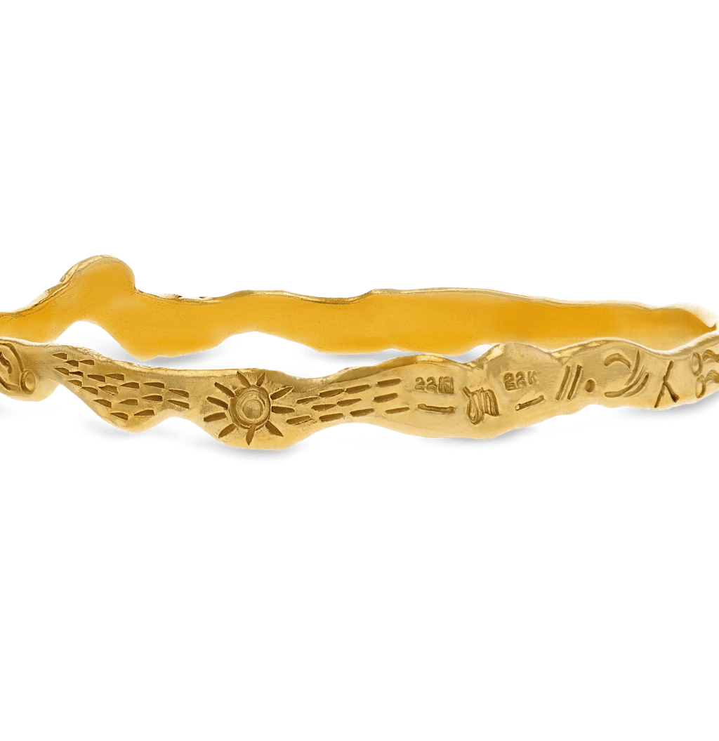 Jean Mahie Carved Gold Bracelet
