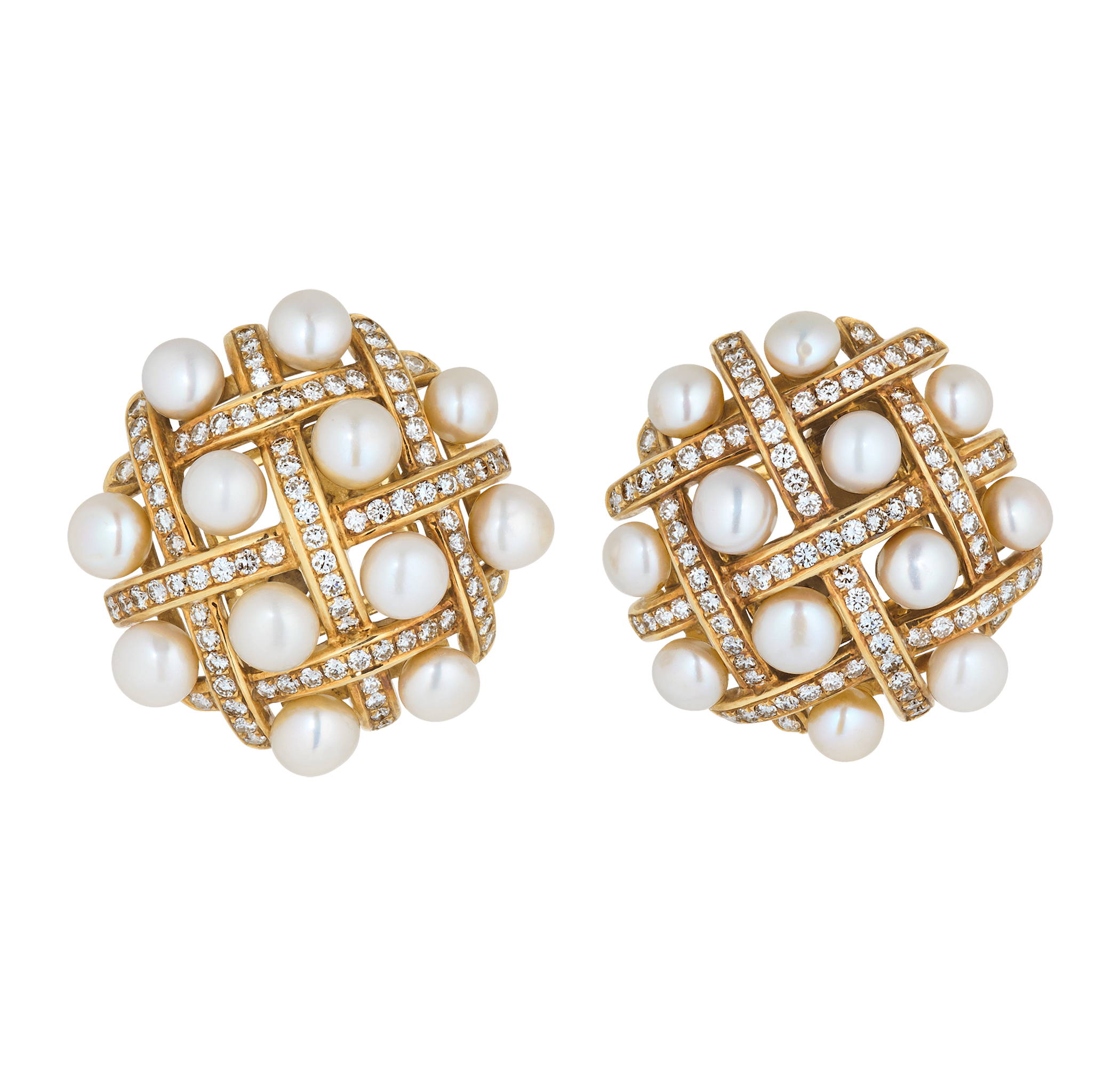 Pearl and Diamond Earrings