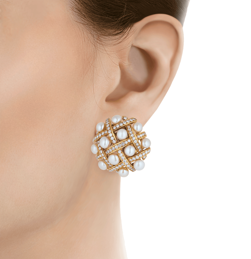 Pearl and Diamond Earrings