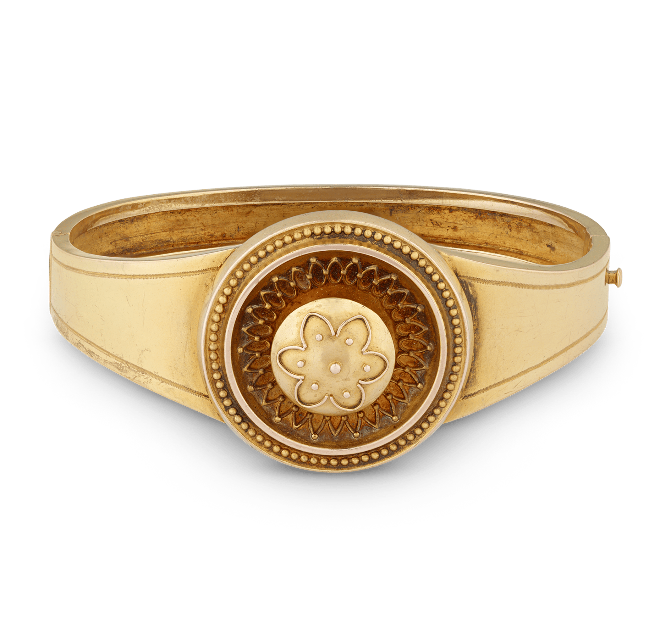 Victorian Etruscan Revival Gold Bangle