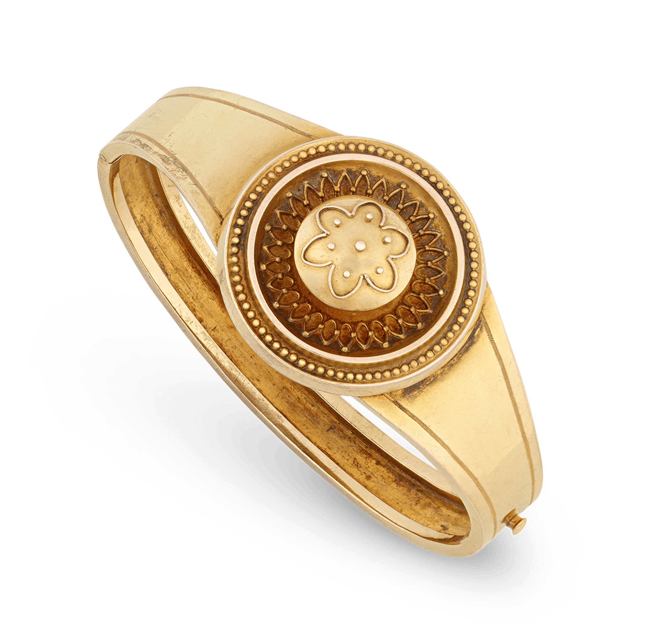 Victorian Etruscan Revival Gold Bangle
