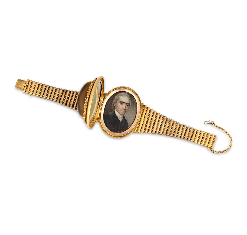 Victorian Banded Agate Locket Bracelet