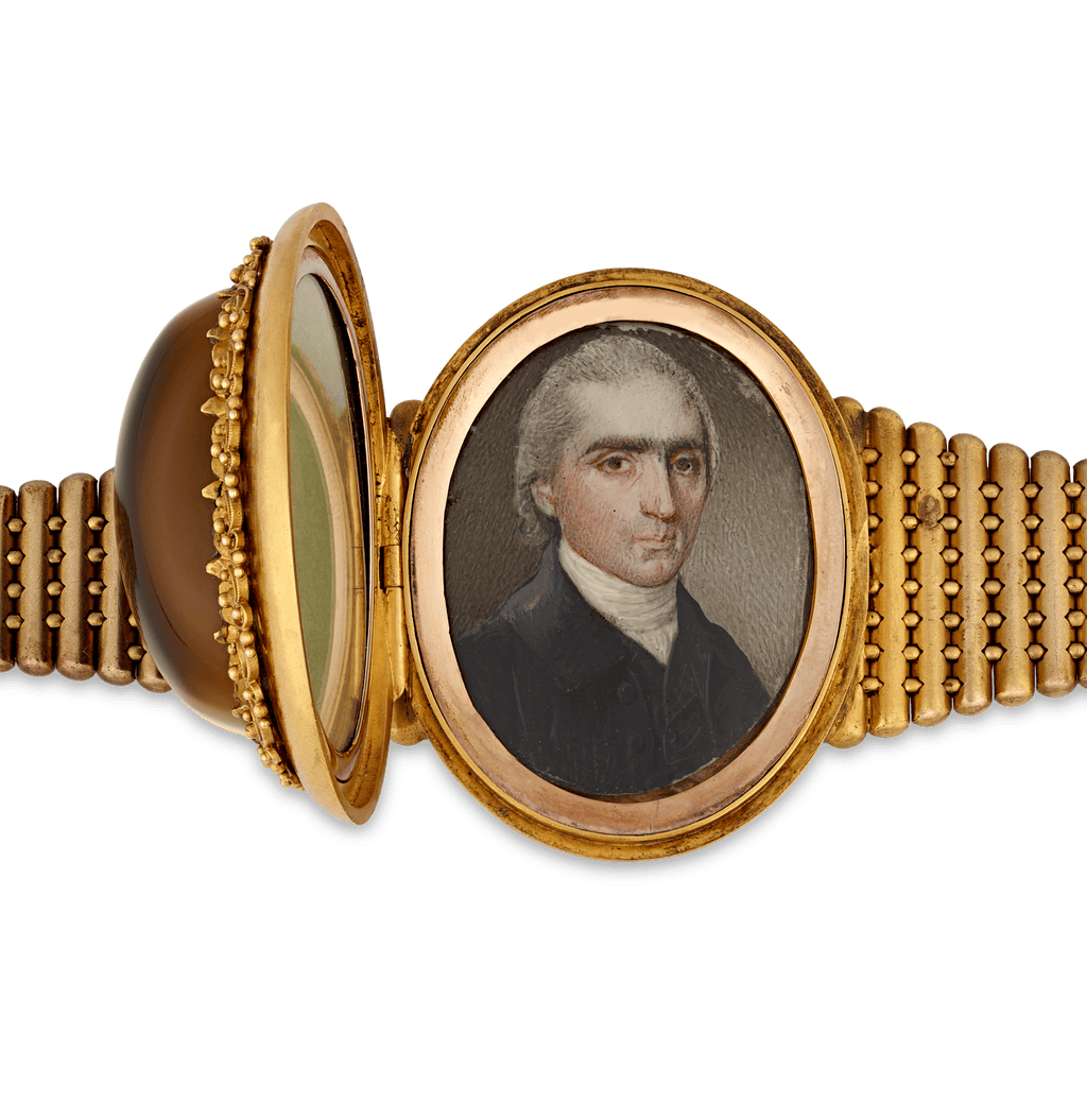 Victorian Banded Agate Locket Bracelet