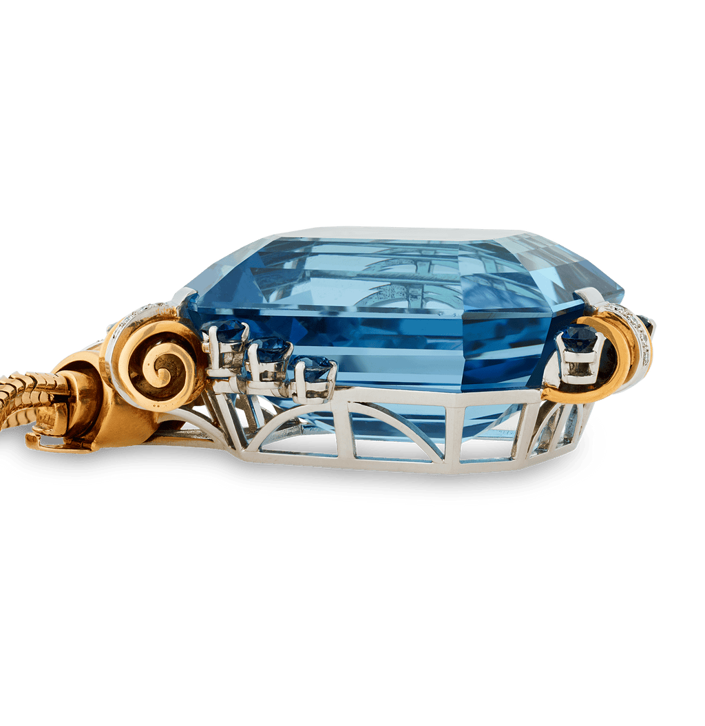 Tiffany & Co. Retro Aquamarine Pendant, 201.08 Carats