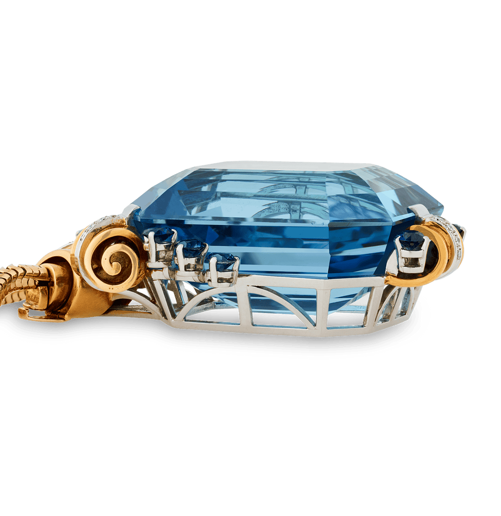 Tiffany & Co. Retro Aquamarine Pendant, 201.08 Carats