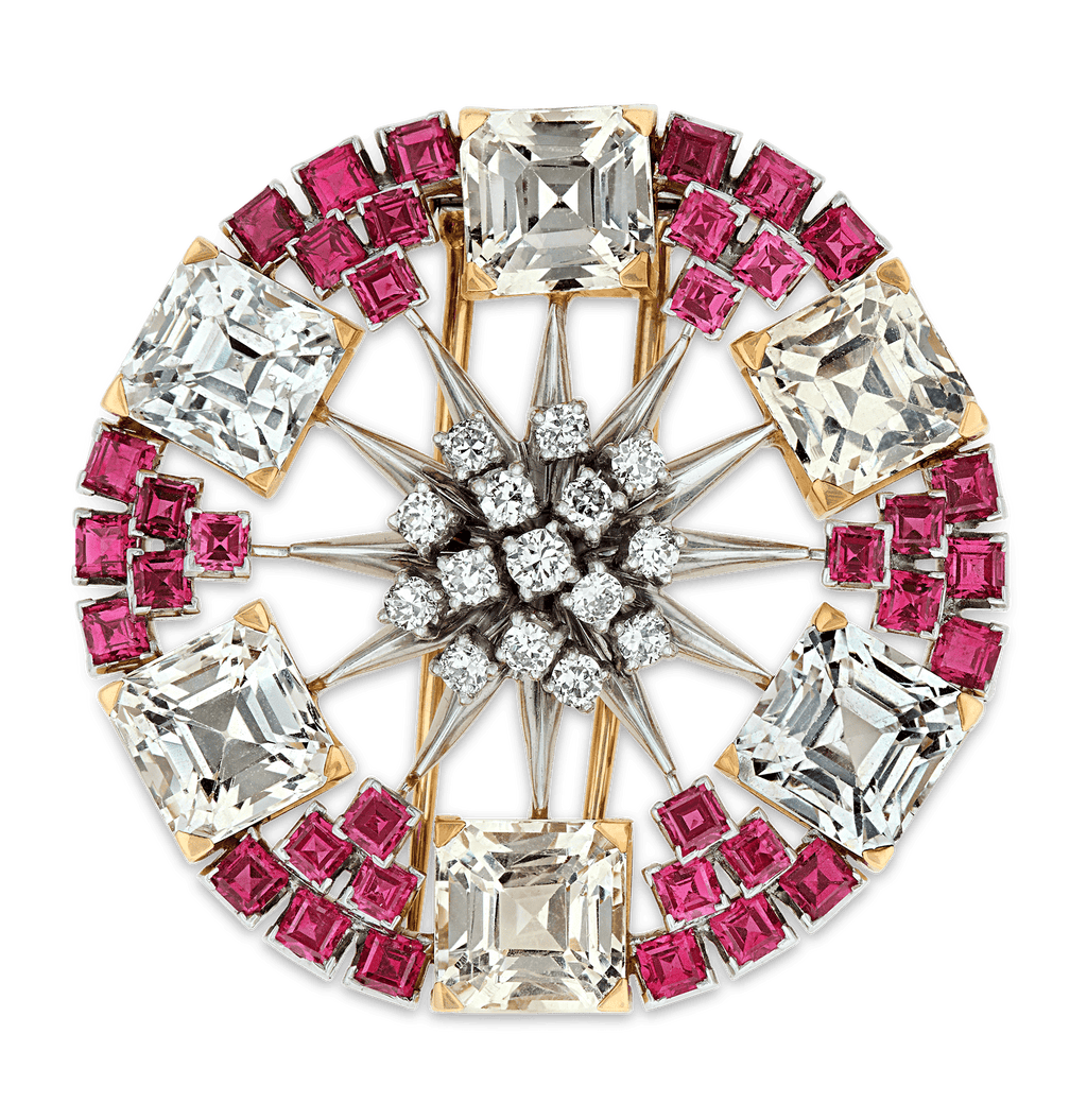 Tiffany & Co. Sapphire and Ruby Brooch
