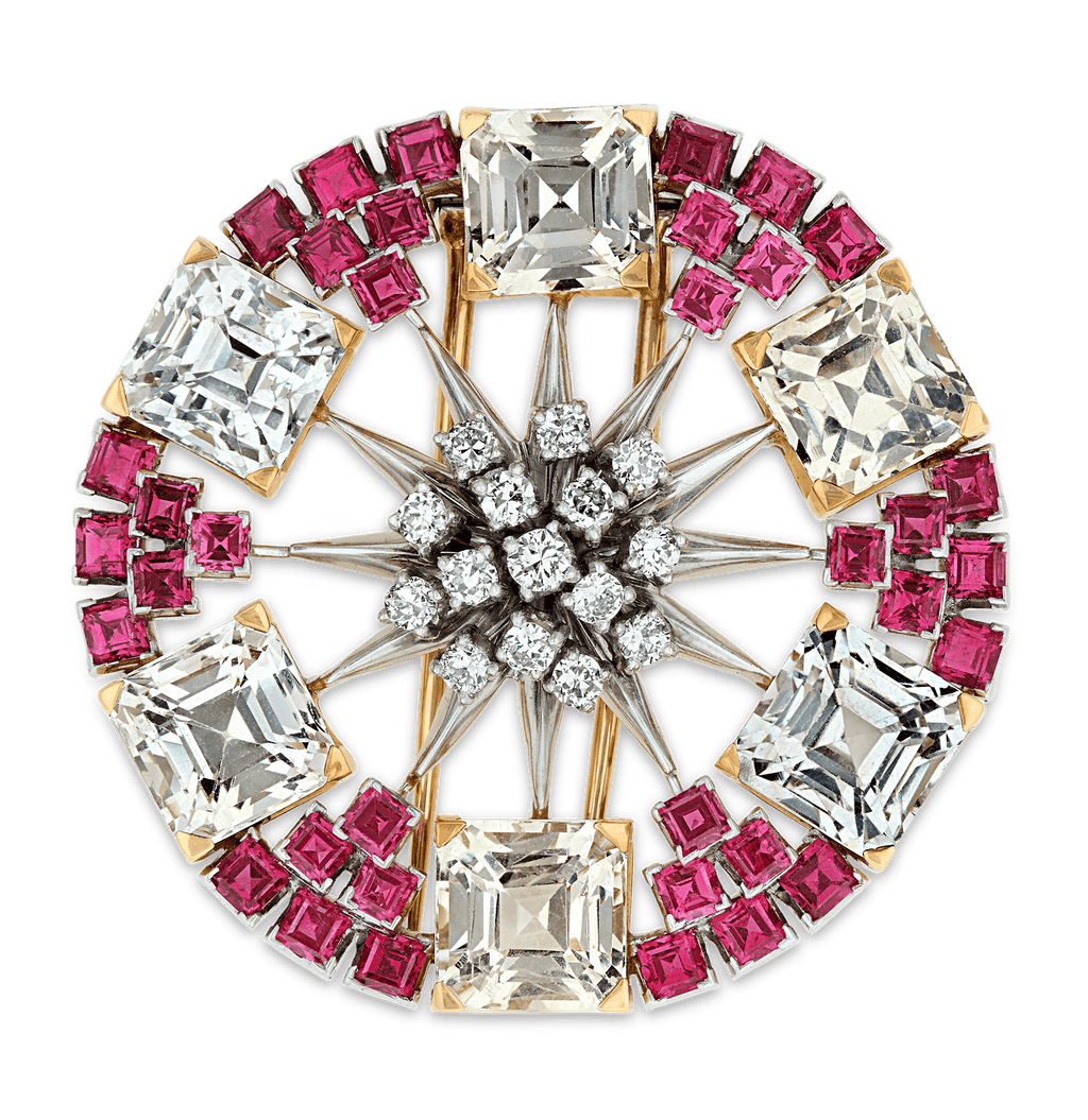 Tiffany & Co. Sapphire and Ruby Brooch