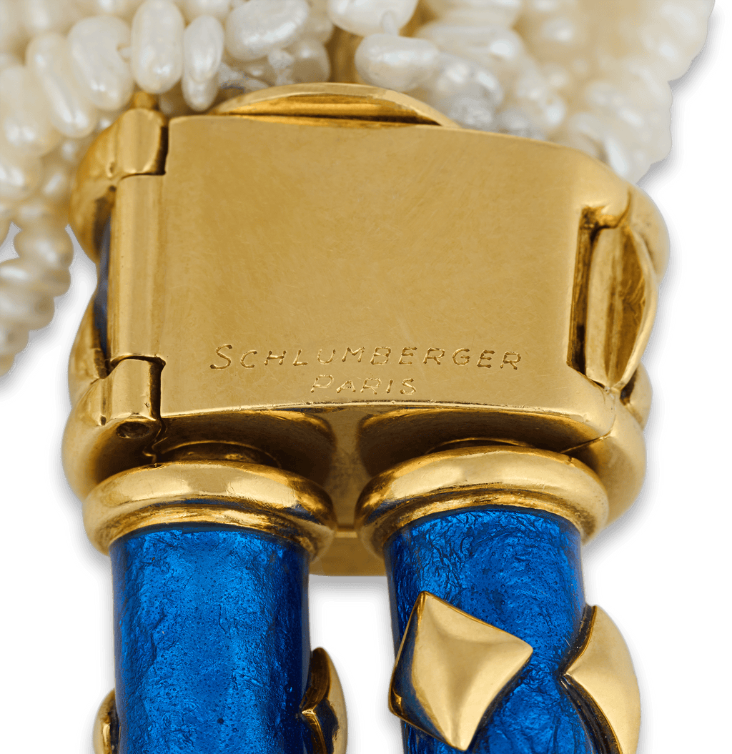 Tiffany & Co. Seed Pearl and Enamel Necklace by Jean Schlumberger