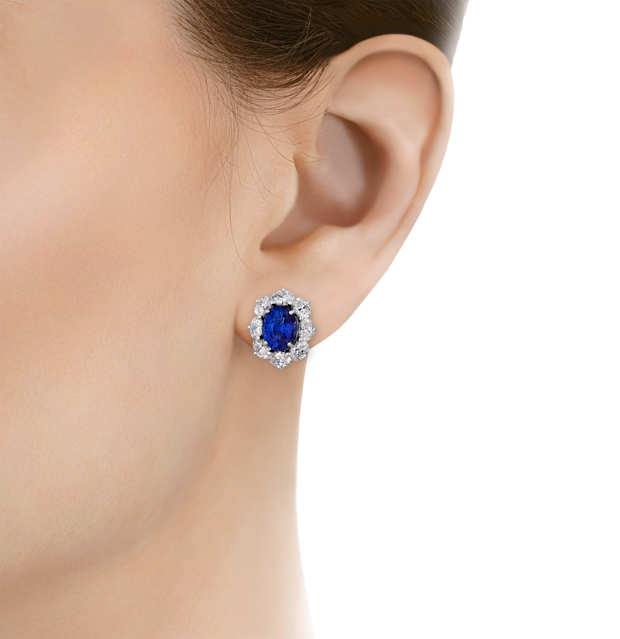Oscar Heyman Ceylon Sapphire Earrings, 8.05 Carats