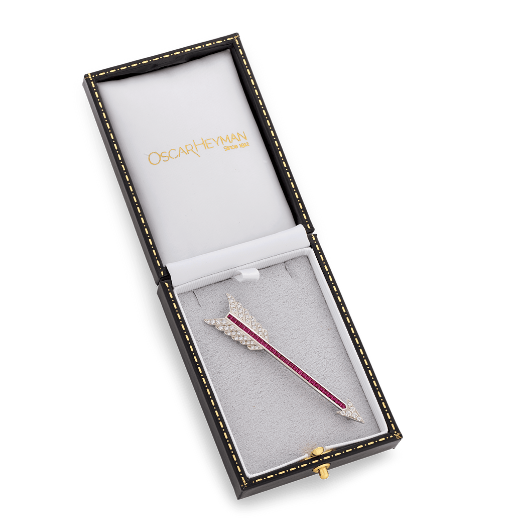 Oscar Heyman Ruby and Diamond Arrow Brooch