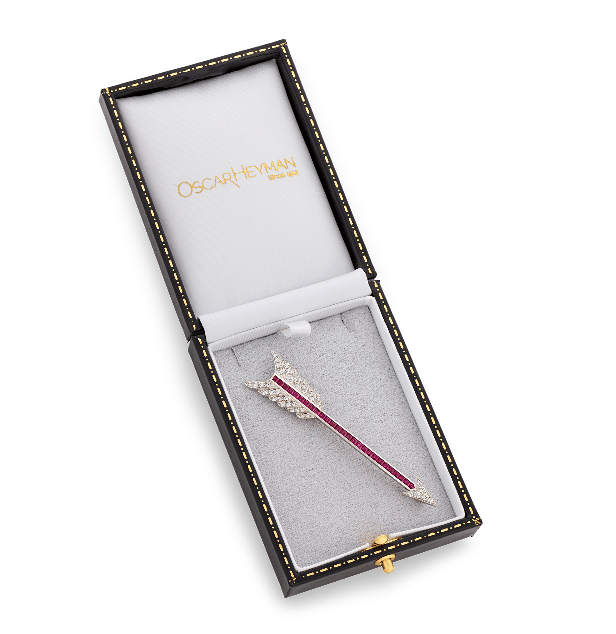 Oscar Heyman Ruby and Diamond Arrow Brooch