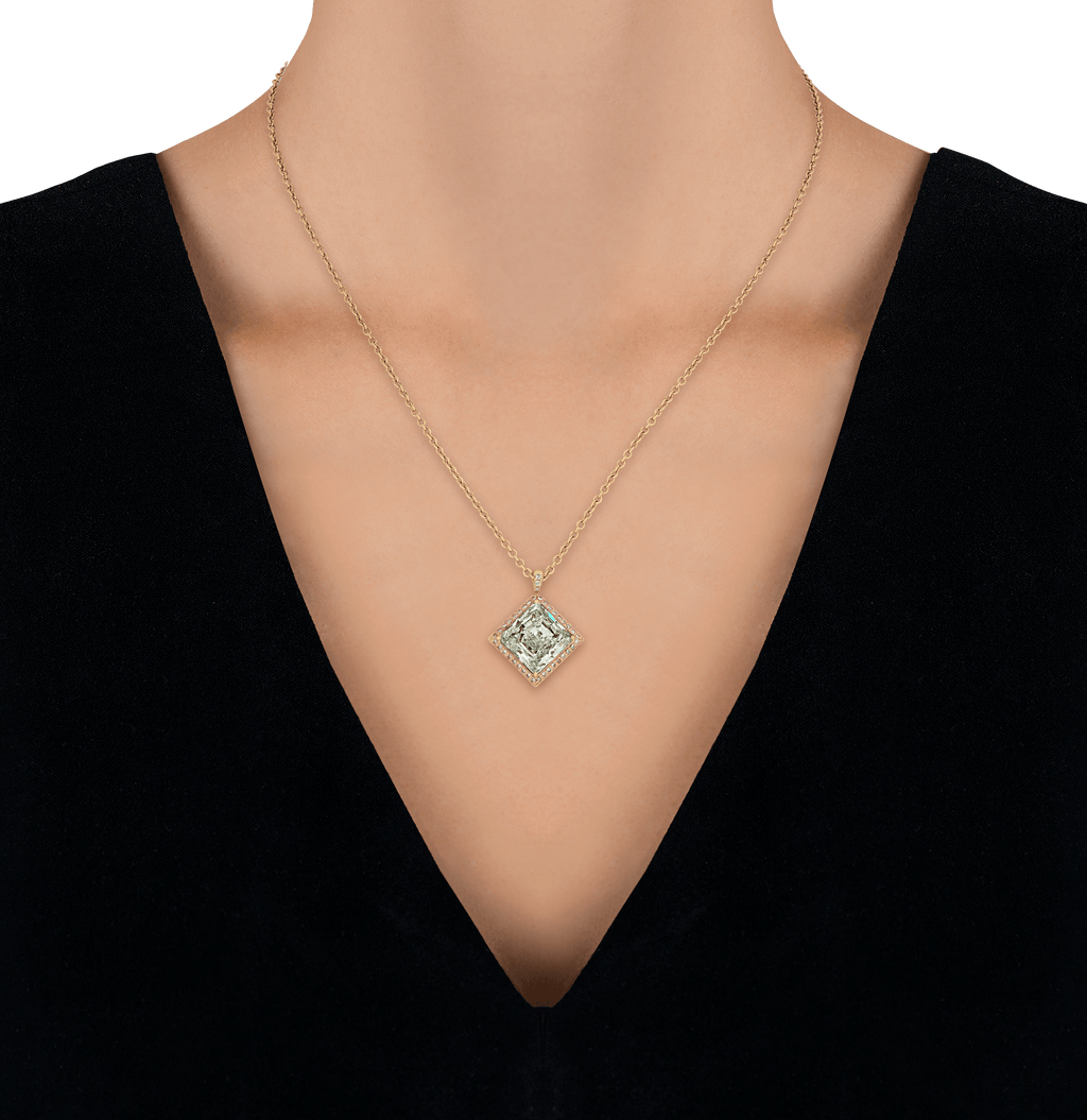 Fancy Light Yellowish Green Diamond Pendant, 5.11 Carats