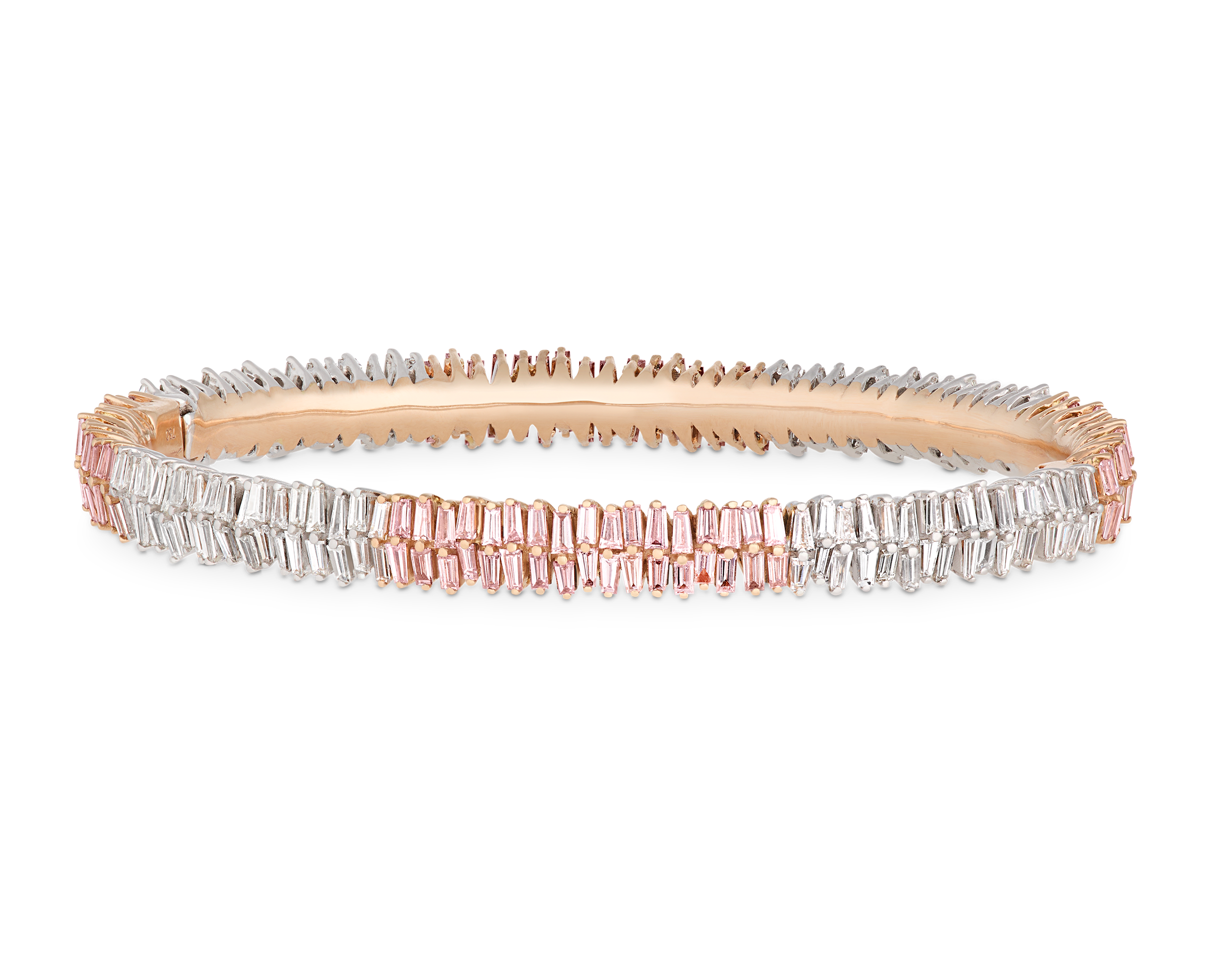 Salavetti Pink and White Diamond Bracelet, 7.19 Carats