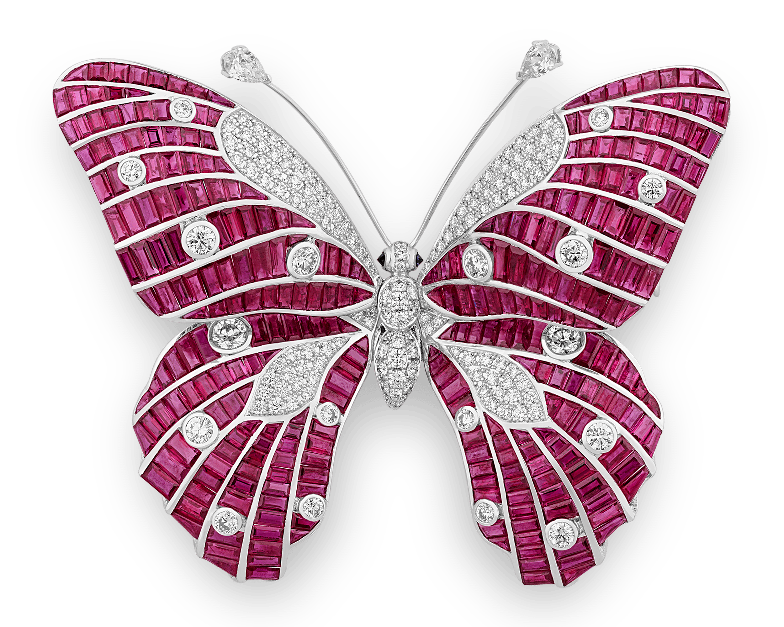 Burma Ruby Butterfly Brooch