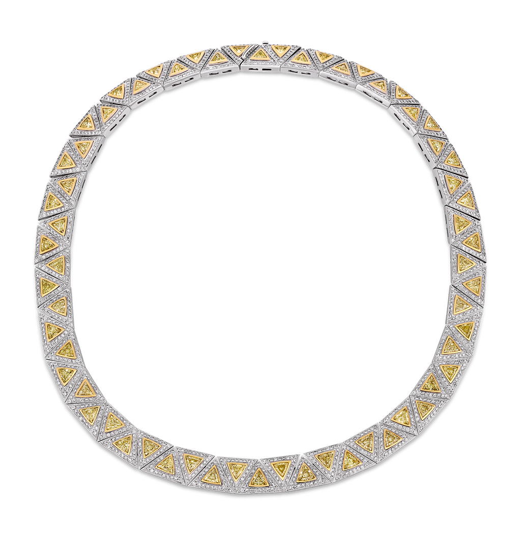 Krieger Yellow and White Diamond Necklace