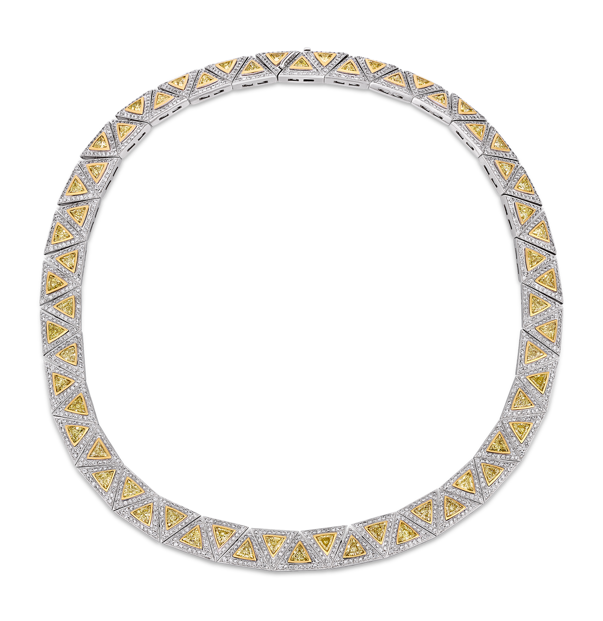 Krieger Yellow and White Diamond Necklace