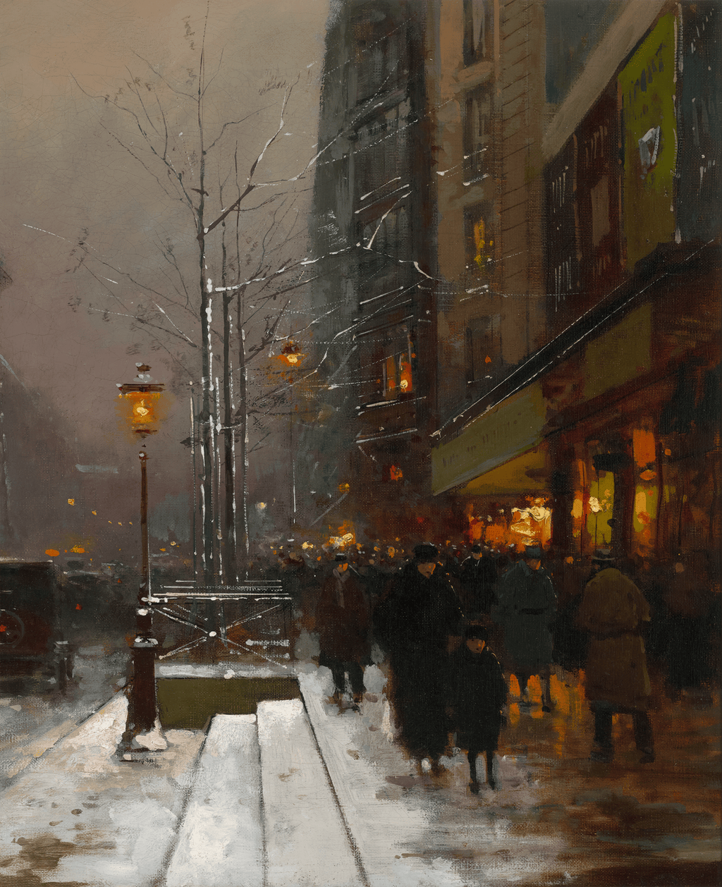 Paris la nuit, Porte Saint Denis by Edouard Léon Cortès