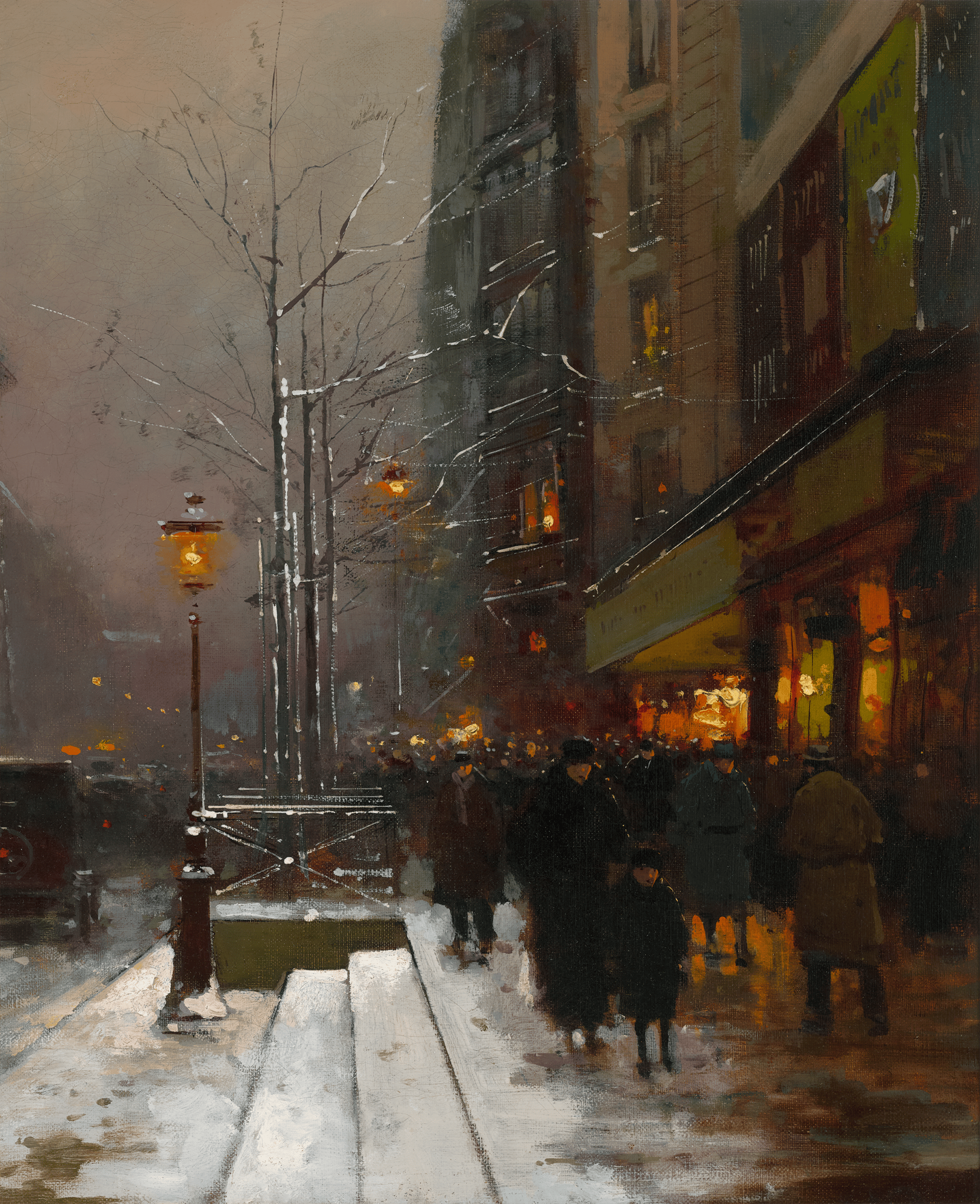 Paris la nuit, Porte Saint Denis by Edouard Léon Cortès