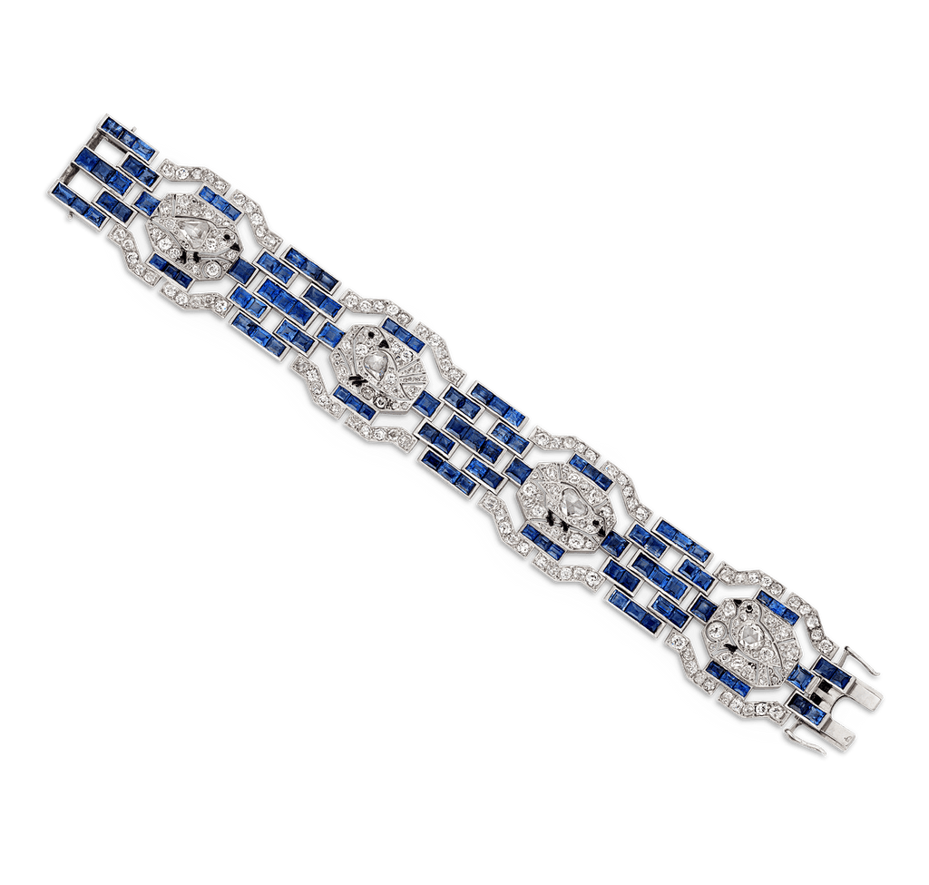 Tiffany & Co. Art Deco Diamond and Sapphire Pictorial Bracelet
