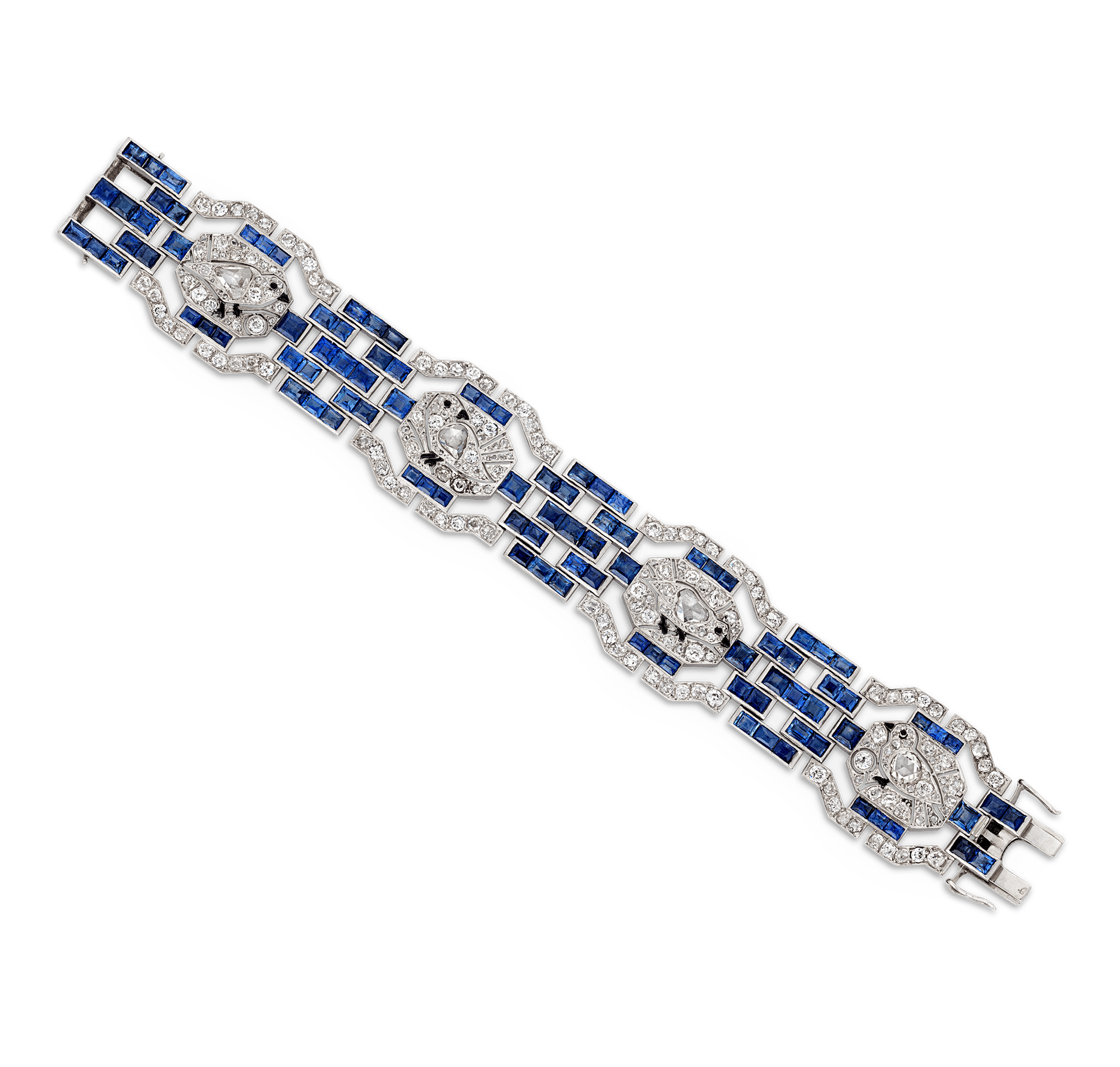 Tiffany & Co. Art Deco Diamond and Sapphire Pictorial Bracelet