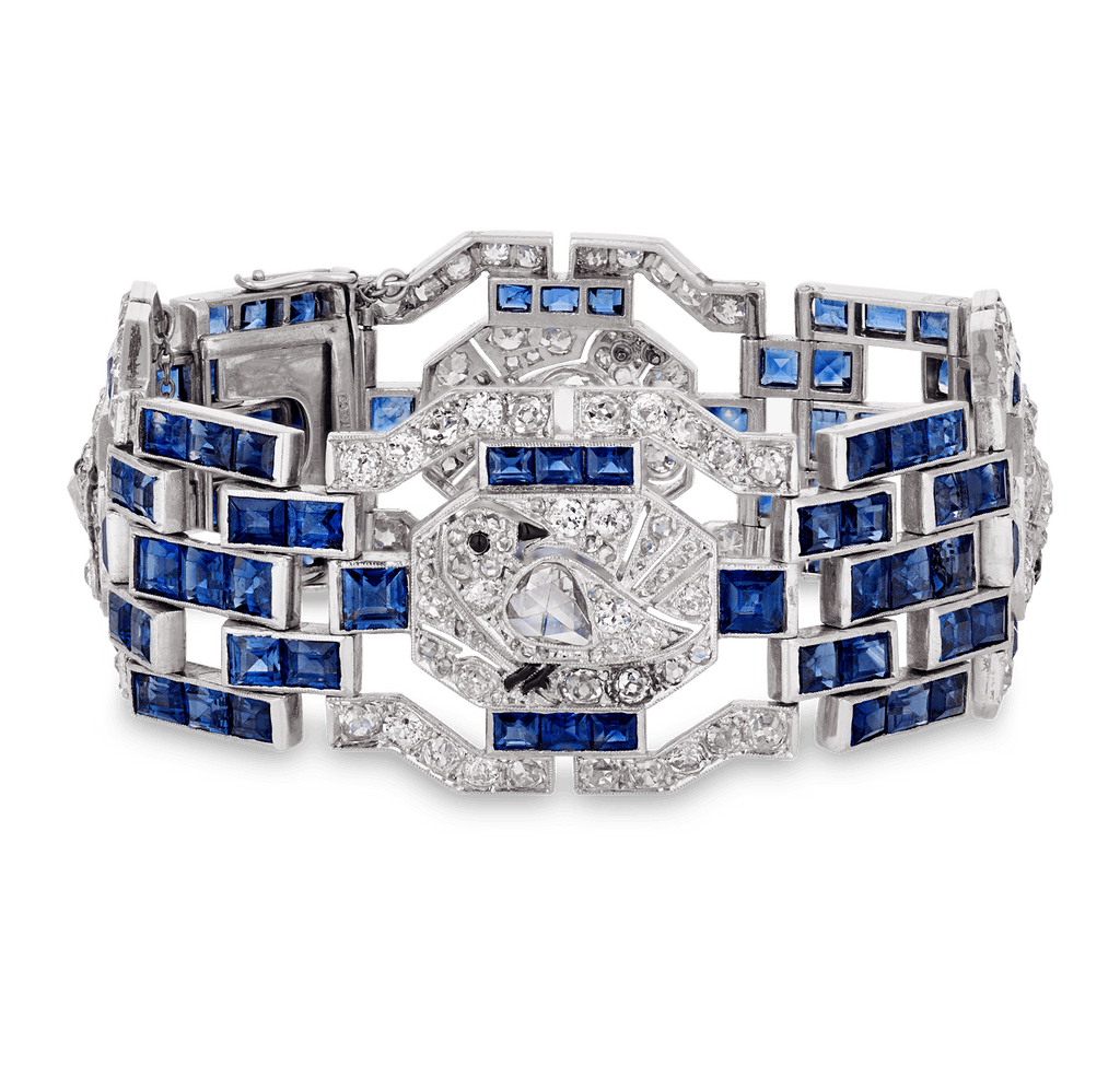 Tiffany & Co. Art Deco Diamond and Sapphire Pictorial Bracelet