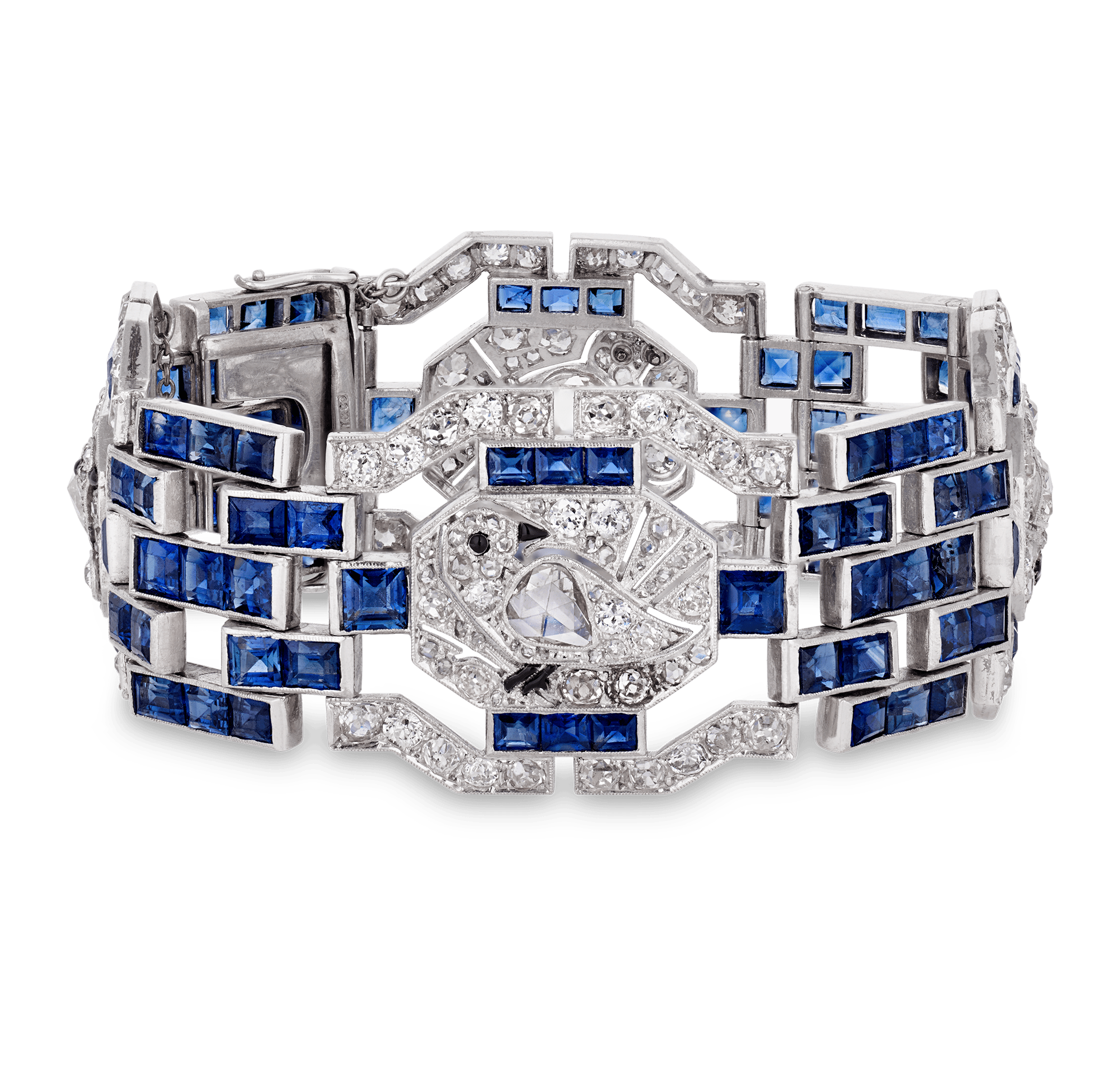 Tiffany & Co. Art Deco Diamond and Sapphire Pictorial Bracelet