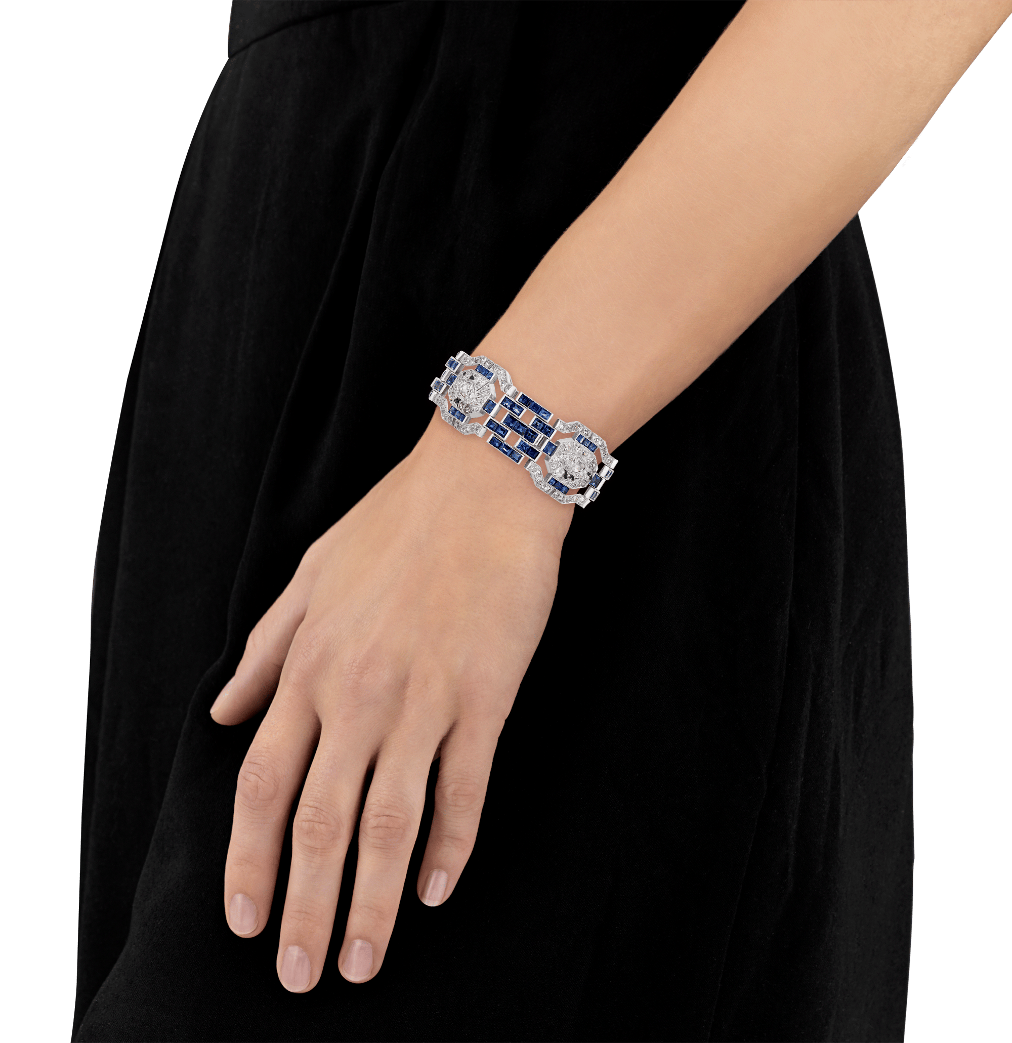 Tiffany & Co. Art Deco Diamond and Sapphire Pictorial Bracelet