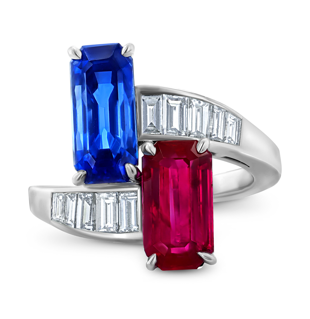 Bulgari Unheated Burma Ruby and Sapphire Ring