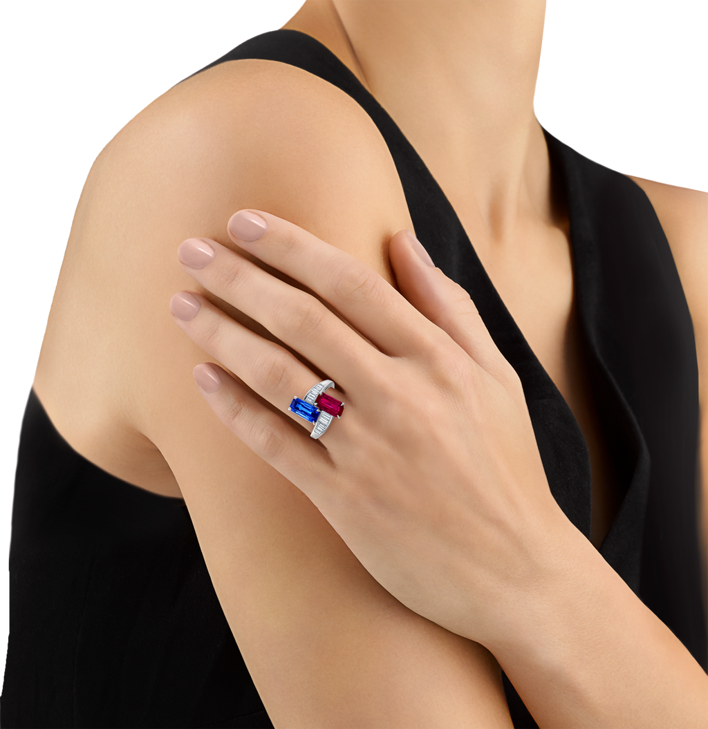 Bulgari Unheated Burma Ruby and Sapphire Ring